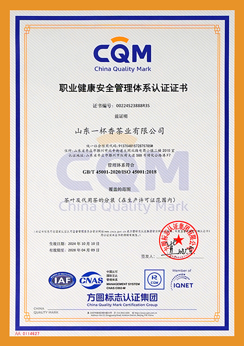ISO45001職業健康安全管理體系認證